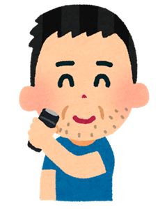 ヒゲを剃る男性のイラスト