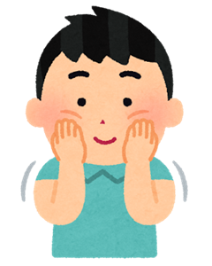 ヒゲを剃る男性のイラスト
